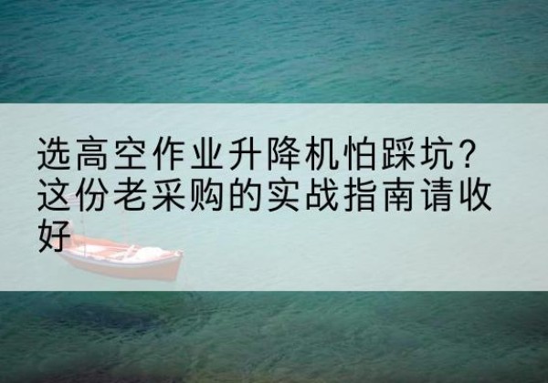 罗田高空作业升降机厂家推荐-选高空作业升降机怕踩坑？这份老采购的实战指南请收好