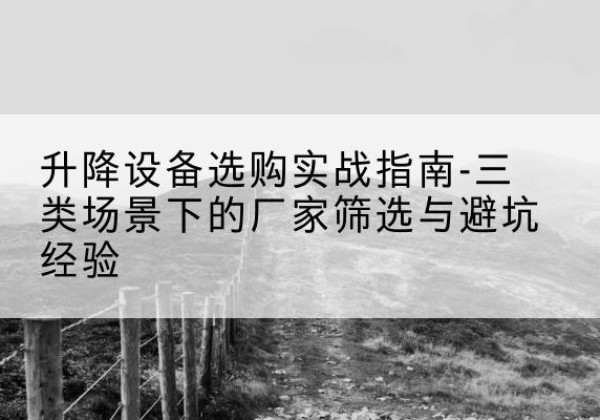 罗田移动式升降机厂家推荐-升降设备选购实战指南-三类场景下的厂家筛选与避坑经验